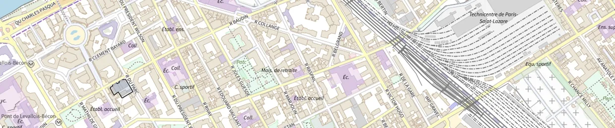 Plan du quartier de l'agence ColombAge de Levallois-Perret, 36 rue Raspail